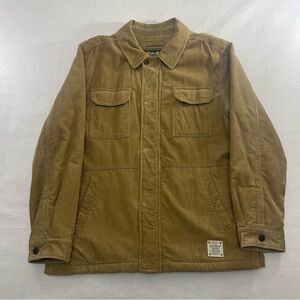 Eddie Bauer Men's M Tan Corduroy Field Chore Work Jacket Fleece Sherpa Lined